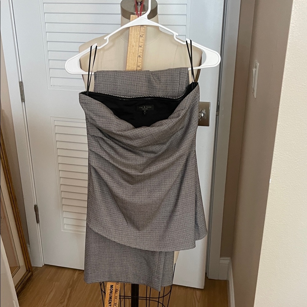 Rag & Bone Houndstooth Strapless top and trouser 2-piece separates suit.